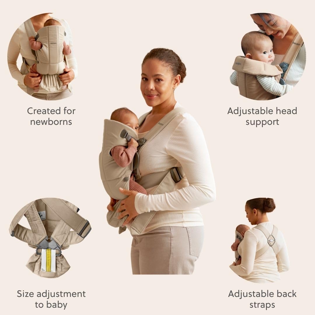 Amazon.com: BabyBjörn Baby Carrier Mini, Beige, Woven | Newborn